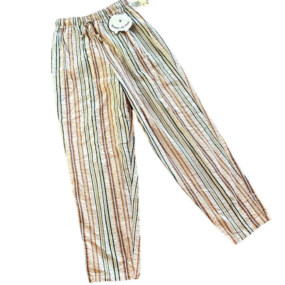 Vintage‎ Hamwear Drawstring Baggy Gingham Stripe Cottage Core Pants U.S.A
